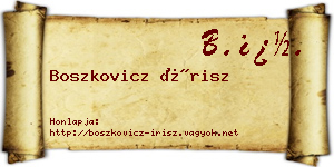 Boszkovicz Írisz névjegykártya